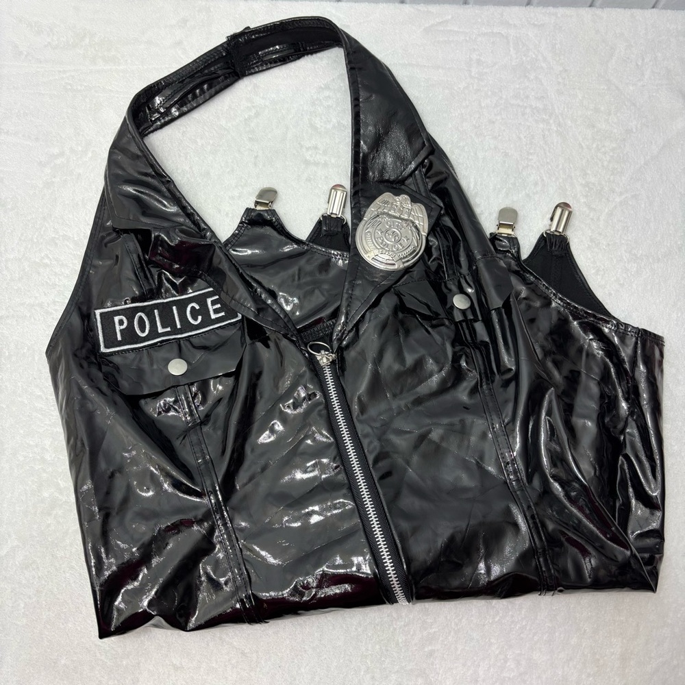 Spirit Shiny Black Police Bodysuit Size M - Picture 3 of 7